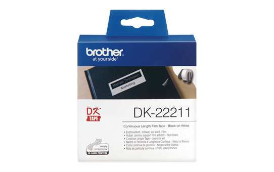 Pack d'unités DK 22211 ruban d'étiquettes de film compatible DK-22211 29 mm  Largeur 15,24 m longueur continue avec porte-étiquette - Chine Matériau d' étiquette thermique, DK-22211