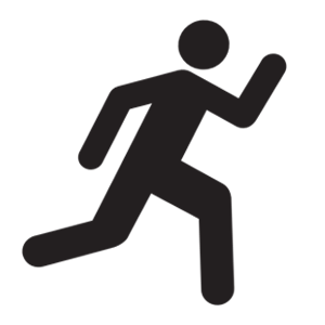 Black icon of person running